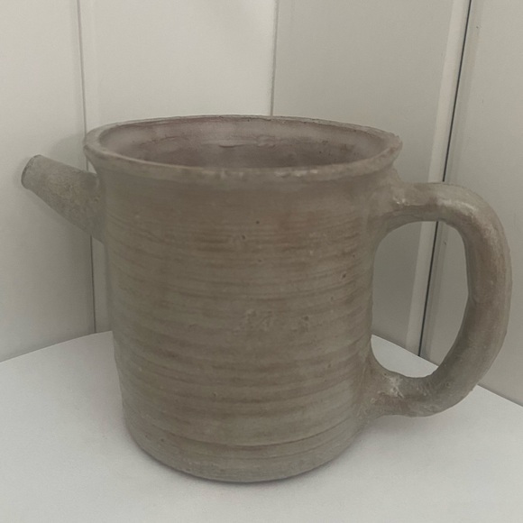 Handcrafted Pitcher pottery spout Jug glazed ceramic watering can signed Bobbi - Picture 16 of 16